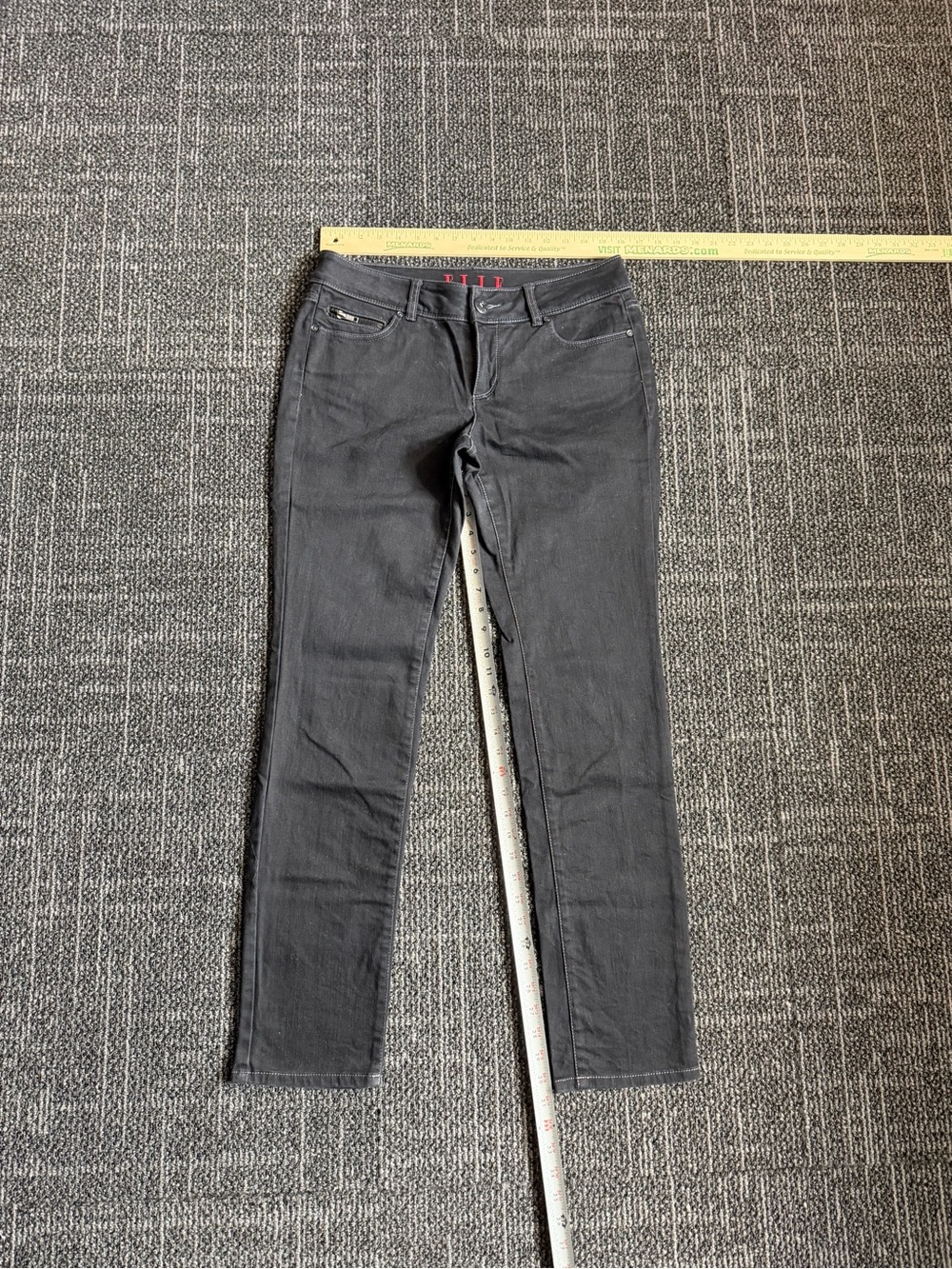 ELLE Women Size 10 Straight Leg Dark Wash Cotton Blend Stretch Denim Jeans